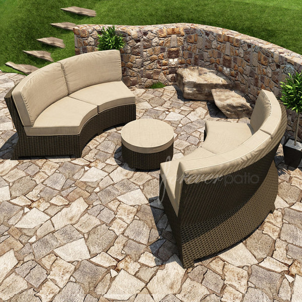 Forever Patio Barbados 3 Piece Sofa Seating Group with Sunbrella